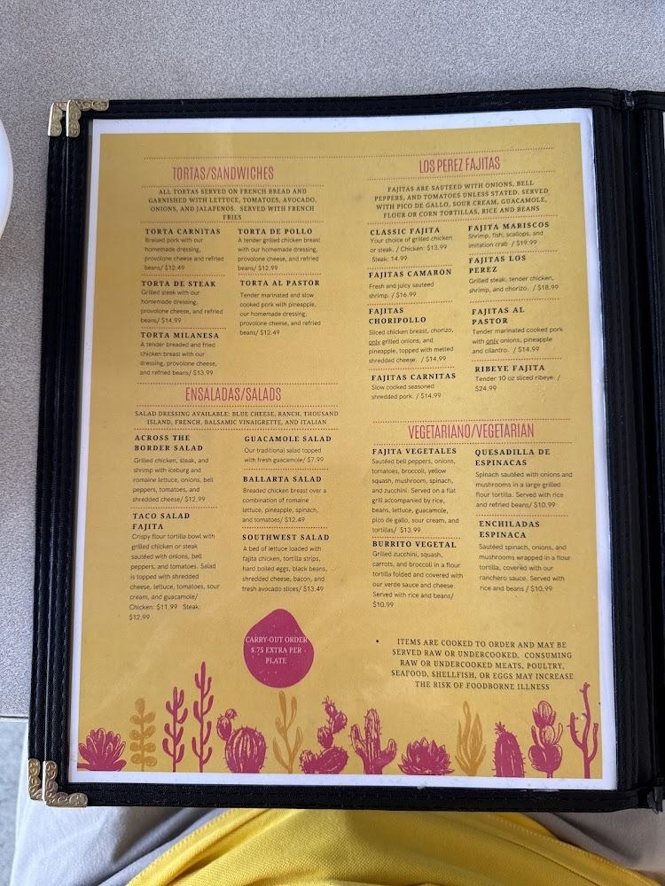 Los Perez Mexican Restaurant Menu image 3